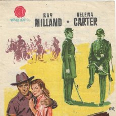 Cine: PROGRAMA DE CINE - EL ÚLTIMO BALUARTE - RAY MILLAND, HELENA CARTER - CINE VICTORIA (MÁLAGA) - 1952.