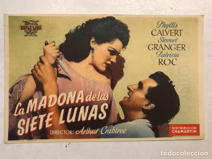 Cine: CINE CAPITOLIO CASTELL&Oacute;N. La Madona de las Siete Lunas. Folleto de Mano (h.1945?)