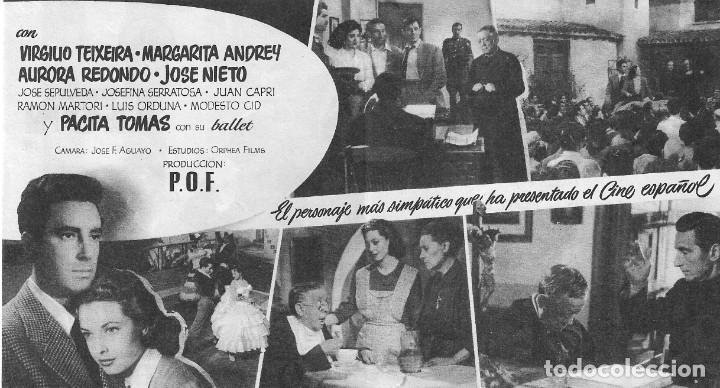 Cine: PROGRAMA DOBLE - EL PADRE PITILLO - VALERIANO LE&Oacute;N - CINE AVENIDA (M&aacute;laga) - 1955. - Foto 2