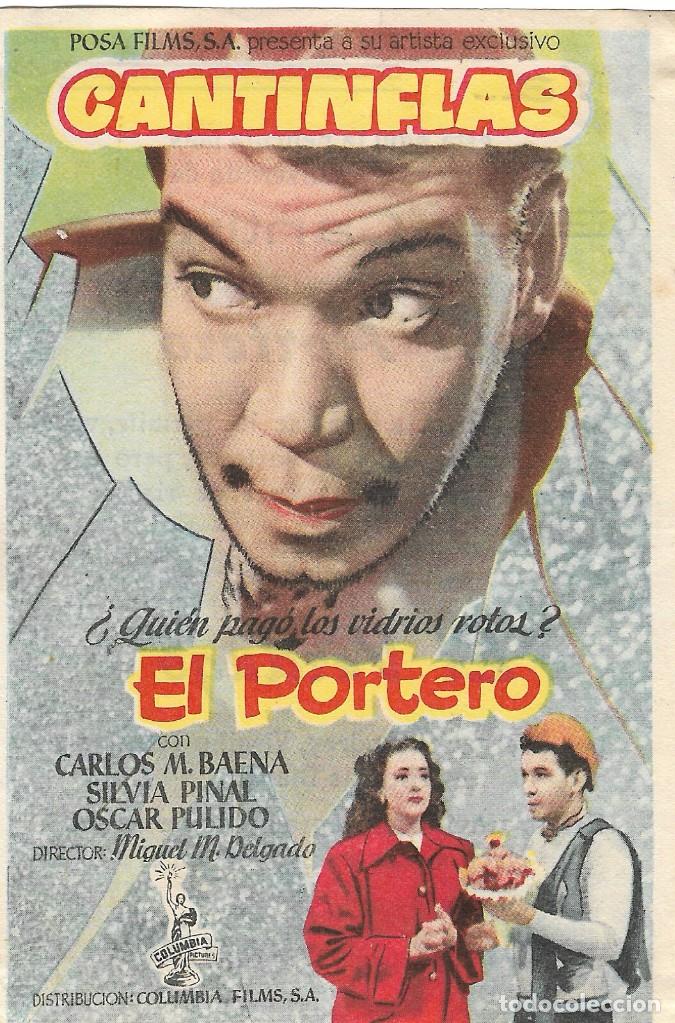 Cine: PROGRAMA DE CINE - EL PORTERO - CANTINFLAS - CINE AVENIDA (M&aacute;laga) - 1950. - Foto 1