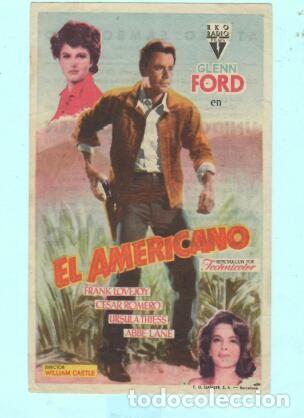 Cine: FOLLETO DE MANO DE EL AMERICANO CON GLENN FORD PUBLICIDAD DE CINE ATENEO SAMBOYANO 1956 - Foto 1 - 199197751