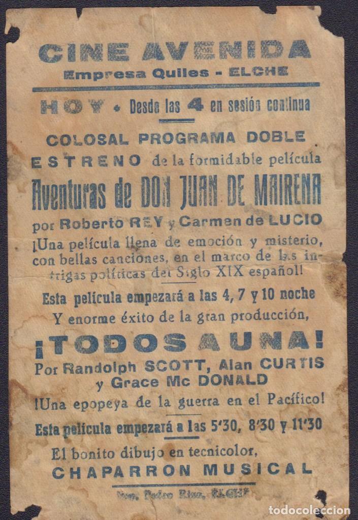 Cine: Programa sencillo de &iexcl;TODOS A UNA! (1943) - Cine Avenida de Elche - Foto 2