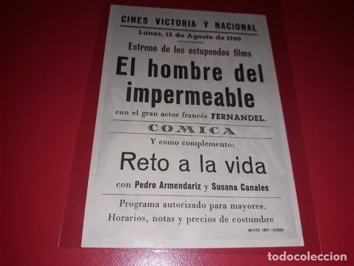 Cine: Reto a la Vida. Publicidad al Dorso. A&ntilde;o 1954. - Foto 2