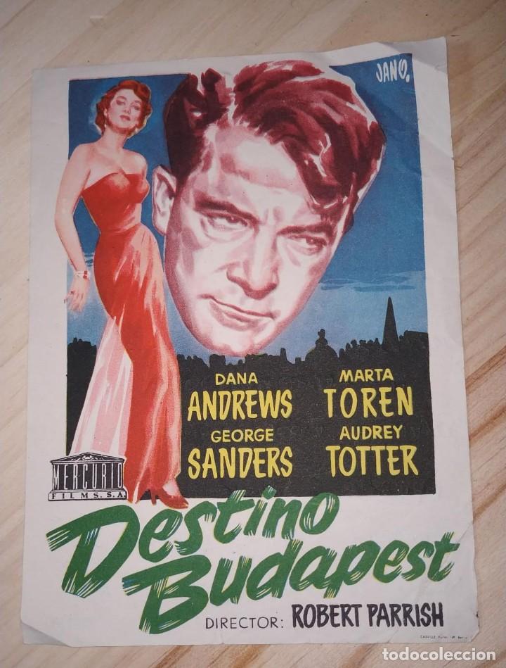 Cine: FOLLETO DE MANO DESTINO BUDAPEST. - Foto 1