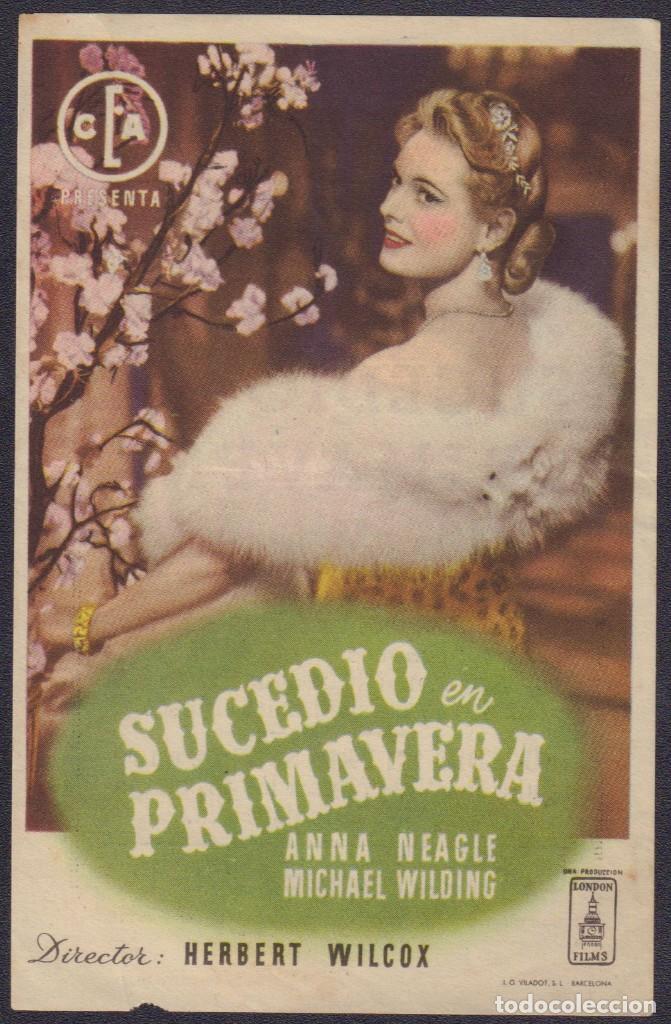 Cine: Programa sencillo de SUCEDI&Oacute; EN PRIMAVERA (1948) - Cine Capitolio de Elche - Foto 1