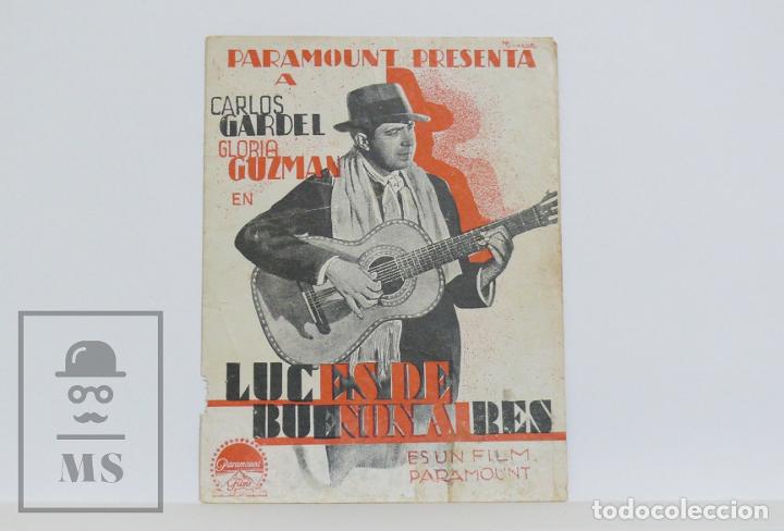 Cine: Programa de Cine Doble - Luces de Buenos Aires - Carlos Gardel - Paramount, 1931 - Foto 2