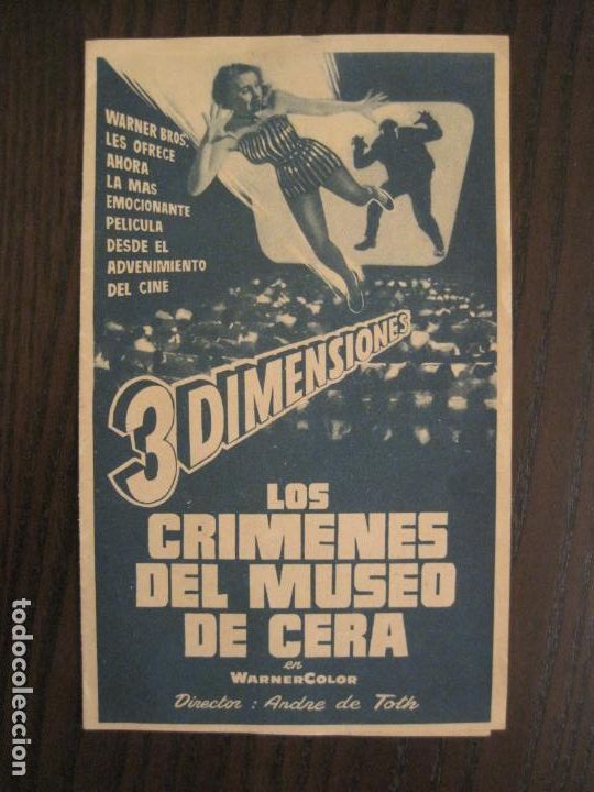 Kino: LOS CRIMENES DEL MUSEO DE CERA-3 DIMENSIONES-PROGRAMA DE CINE DOBLE-VER FOTOS-(V-19.606)