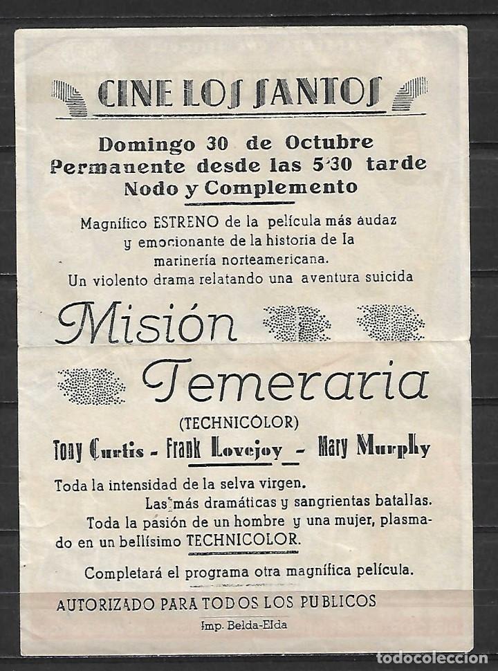 Cine: mision temeraria, programa de mano - Foto 2