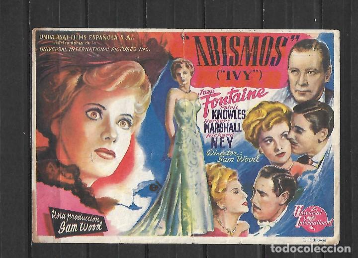 Cine: ABISMOS, programa de mano - Foto 1