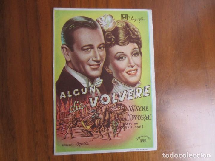 Cine: PROGRAMA DE CINE FOLLETO DE MANO-ALGUN DIA VOLVERE-A&Ntilde;OS40-50
