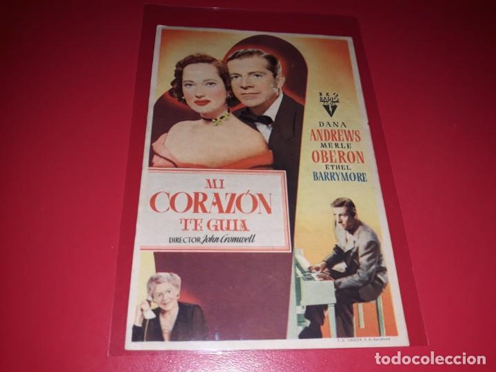  Foglietti di film di film antichi di cinema: Mi Corazon te Guia. Publicidad al dorso. A&ntilde;o 1947