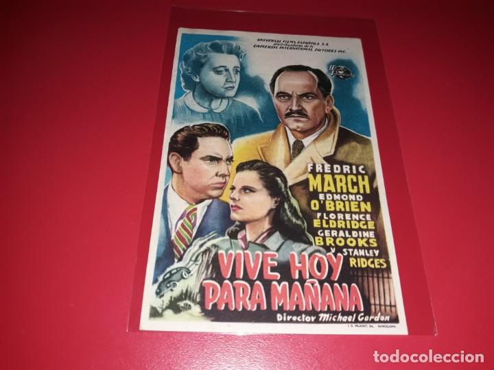  Foglietti di film di film antichi di cinema: Vive Hoy para Ma&ntilde;ana. Publicidad al dorso. A&ntilde;o 1948