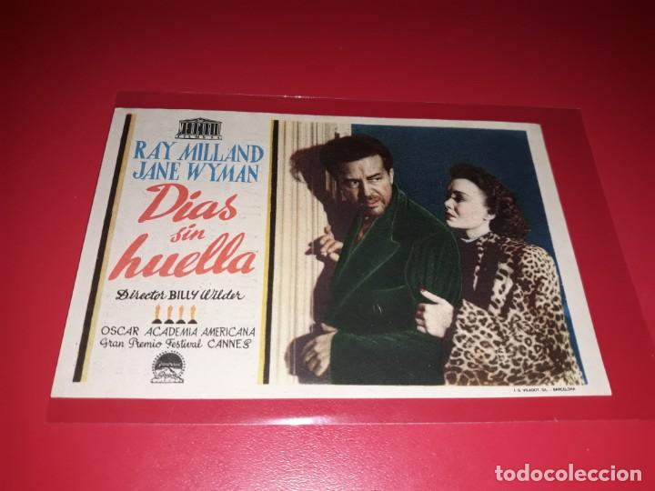  Foglietti di film di film antichi di cinema: Dias sin Huella. Publicidad al dorso. A&ntilde;o 1945