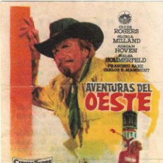 Cine: PN - PROGRAMA DE CINE - AVENTURAS DEL OESTE - CLYDE ROGERS - CINE CAPITOL (MÁLAGA) - 1968.