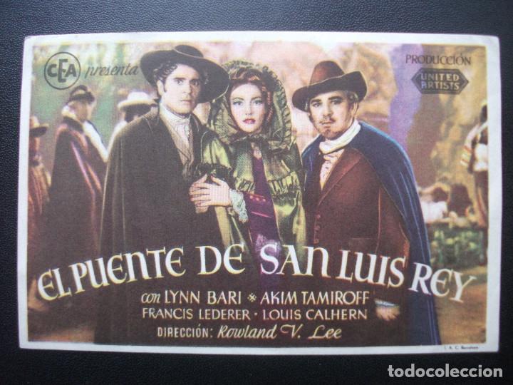 Flyers Publicitaires de films Anciens: EL PUENTE DE SAN LUIS REY, LYNN BARI