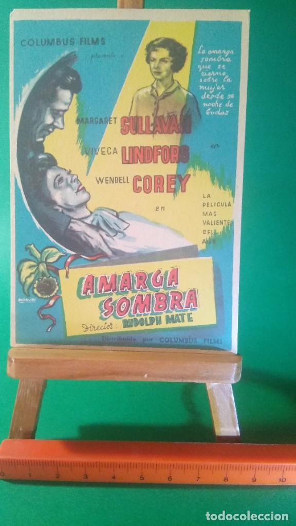 Folhetos de m&atilde;o de filmes antigos de cinema: FOLLETO DE MANO PN - PROGRAMA DE CINE - AMARGA SOMBRA - MARGARET SULLAVAN