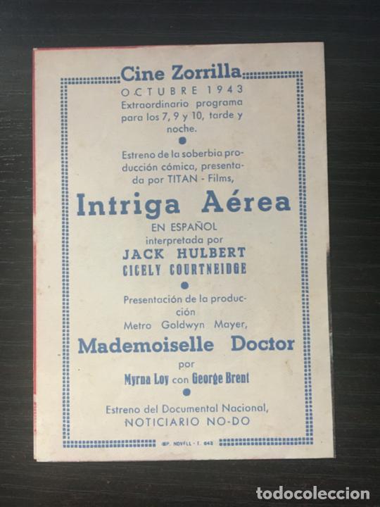 Cine: Intriga a&eacute;rea - Programa de cine doble Badalona C/P 1943 - Foto 3