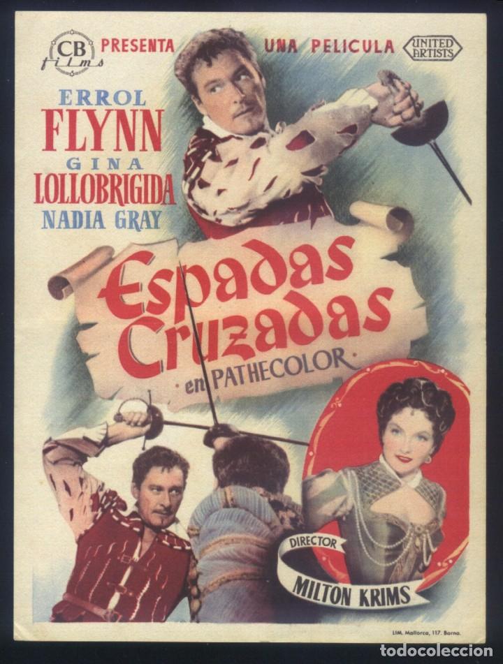  Foglietti di film di film antichi di cinema: Q-06899- ESPADAS CRUZADAS (Il maestro di Don Giovanni) (CINE ASTORIA) Errol Flynn Gina Lollobrigida