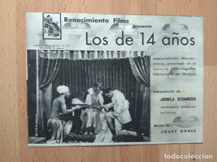Cine: PROGRAMA DE CINE..LOS DE 14 A&Ntilde;OS - Foto 1