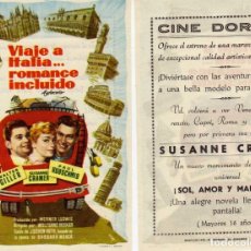 Cine: FOLLETO DE MANO VIAJE A ITALIA... ROMANCE INCLUIDO. CINE DORADO ZARAGOZA. Lote 203585766