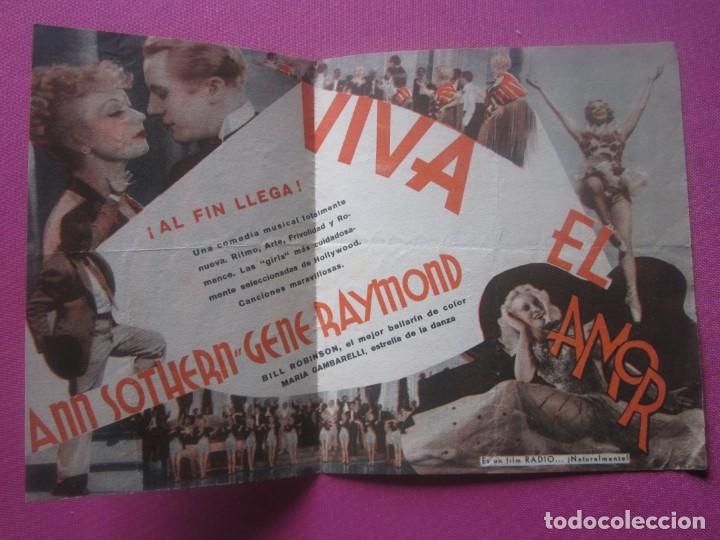 Cine: VIVA EL AMOR GENE RAYMOND PROGRAMA DE CINE DOBLE, C2 - Foto 4