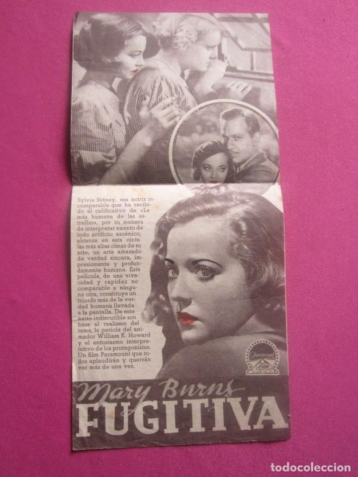 Cine: FUGITIVA MARY BURNS SILVIA SIDNEY PROGRAMA CINE DOBLE. C2 - Foto 2
