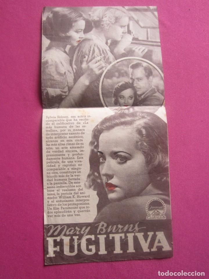 Cine: FUGITIVA MARY BURNS SILVIA SIDNEY PROGRAMA CINE DOBLE. C2 - Foto 4