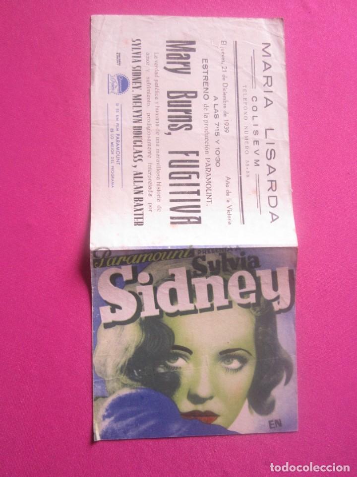 Cine: FUGITIVA MARY BURNS SILVIA SIDNEY PROGRAMA CINE DOBLE. C2 - Foto 5