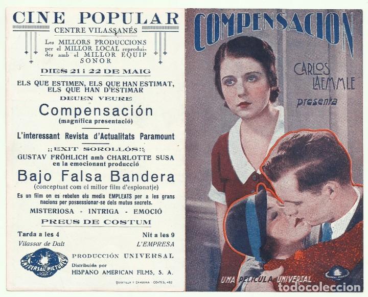 Cine: PTCC 047 COMPENSACION PROGRAMA DOBLE UNIVERSAL SIDNEY FOX FRANCES DEE DORSO EN CATALAN - Foto 1