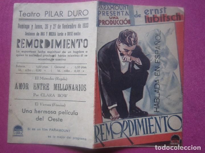 Cine: REMORDIMIENTO, LIONEL BARRYMORE, CARROLL PROGRAMA CINE DOBLE C2 4 - Foto 1