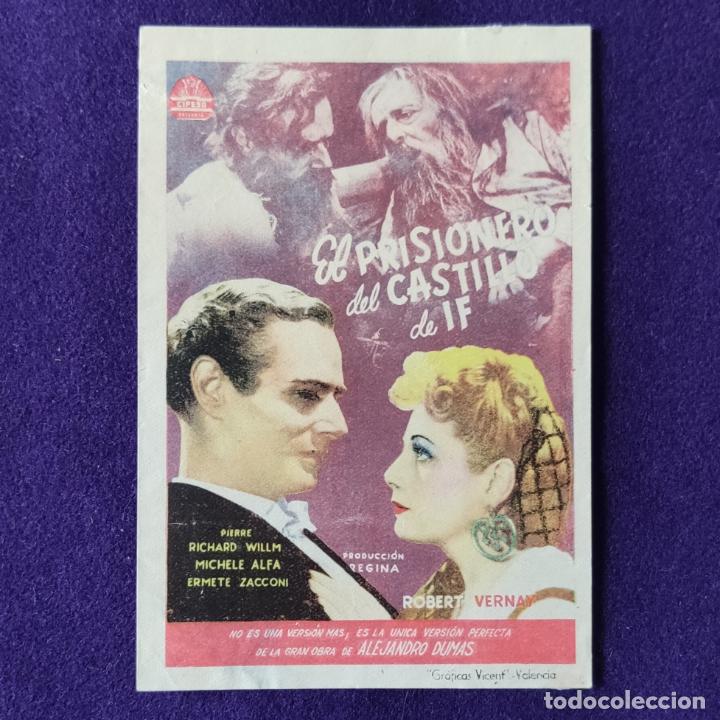 Cine: PROGRAMA DE CINE ORIGINAL. EL PRISIONERO DEL CASTILLO DE IF. RICHARD WILLM. MICHELE ALFA. SIMPLE. - Foto 1