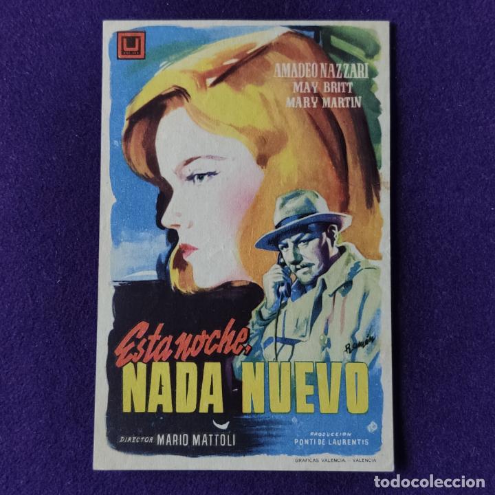  Foglietti di film di film antichi di cinema: PROGRAMA DE CINE ORIGINAL. ESTA NOCHE NADA NUEVO. AMADEO NAZZARI. SIMPLE.