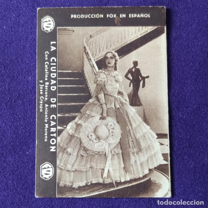  Foglietti di film di film antichi di cinema: PROGRAMA DE CINE ORIGINAL. VERGARA (GUIPUZCOA). AZI ONA. LA CIUDAD DE CARTON. 1931-36. TARJETA.