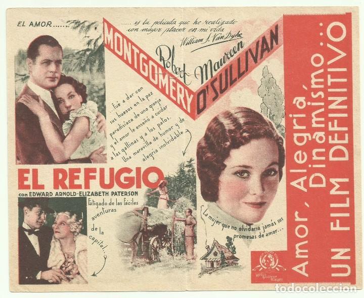 Cine: PTCC 049 EL REFUGIO PROGRAMA DOBLE MGM MAUREEN OSULLIVAN ROBERT MONTGOMERY - Foto 1