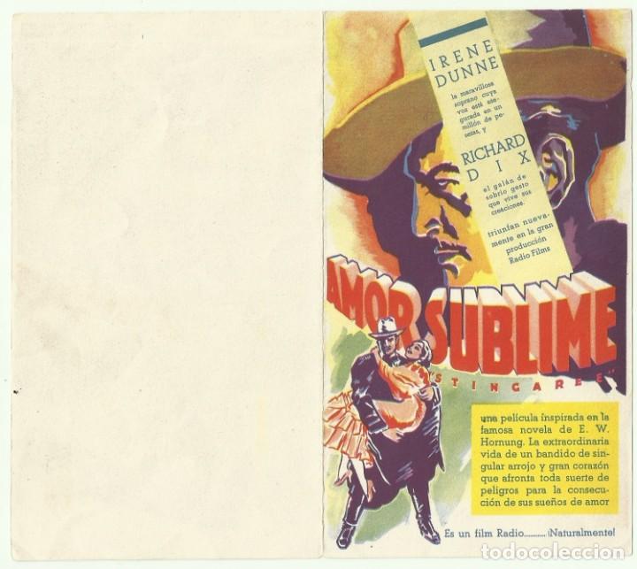 Cine: PTCC 049 AMOR SUBLIME PROGRAMA DOBLE RKO IRENE DUNNE RICHARD DIX - Foto 1