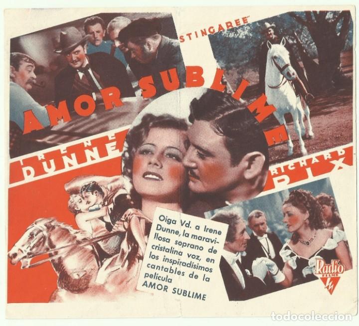 Cine: PTCC 049 AMOR SUBLIME PROGRAMA DOBLE RKO IRENE DUNNE RICHARD DIX - Foto 2