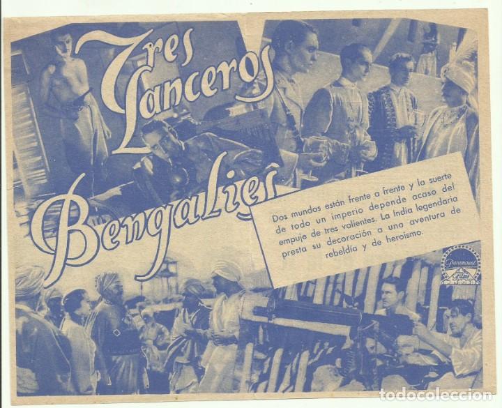 Cine: PTCC 050 TRES LANCEROS BENGALIES PROGRAMA DOBLE PARAMOUNT GARY COOPER B - Foto 2
