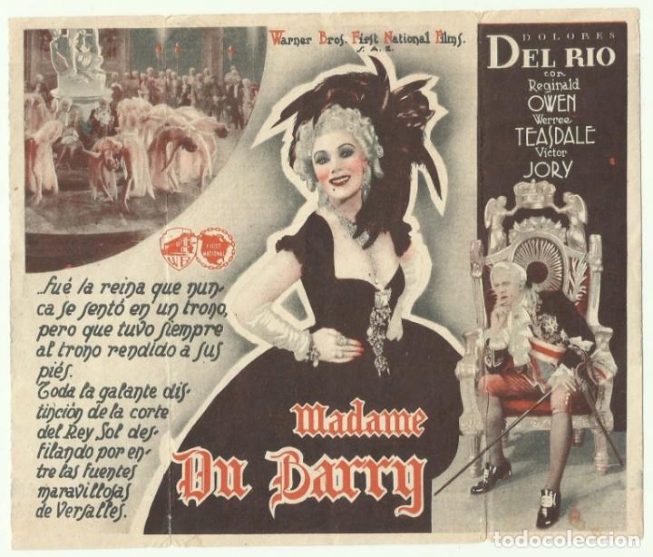Cine: PTCC 050 MADAME DU BARRY PROGRAMA DOBLE WARNER DOLORES DEL RIO - Foto 1