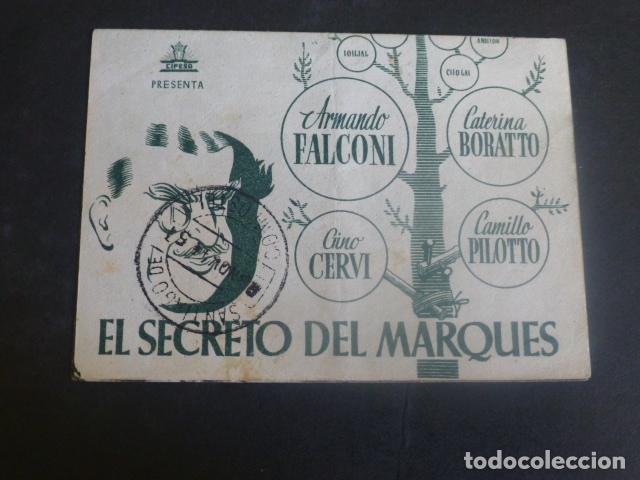 Cine: EL SECRETO DEL MARQUES PROGRAMA DE MANO DOBLE SIN PUBLICIDAD - Foto 1