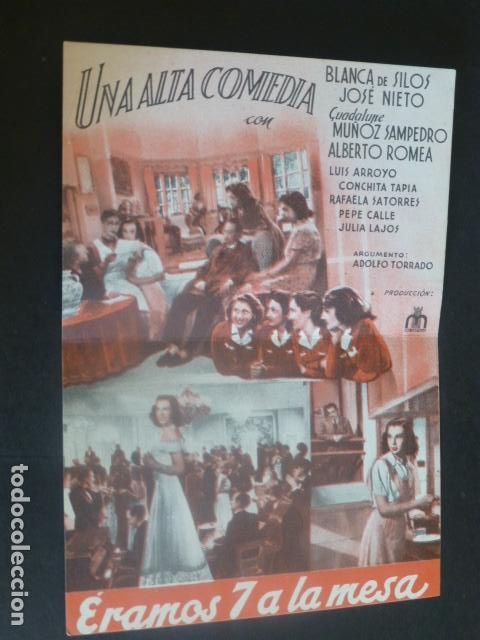 Cine: ERAMOS 7 A LA MESA PROGRAMA DE MANO DOBLE SIN PUBLICIDAD - Foto 1
