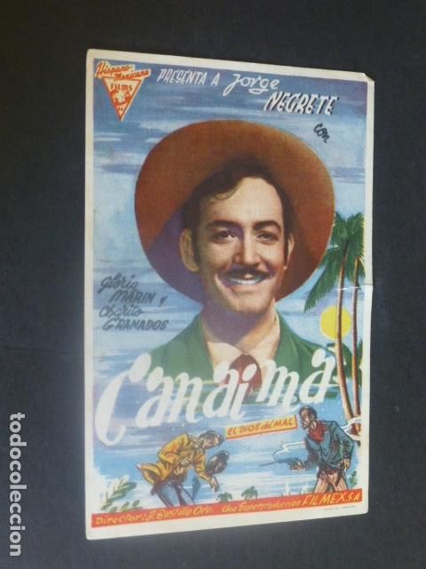 Cine: CANAIMA PROGRAMA DE MANO PUBLICIDAD TEATRO LOPEZ DE AYALA BADAJOZ - Foto 1