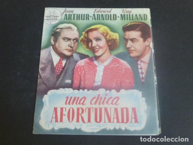 Cine: UNA CHICA AFORTUNADA PROGRAMA DE MANO DOBLE SIN PUBLICIDAD - Foto 1