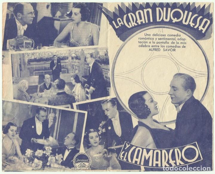 Cine: PTCC 053 LA GRAN DUQUESA Y EL CAMARERO PROGRAMA DOBLE PARAMOUNT BING CROSBY KITTY CARLISLE - Foto 2