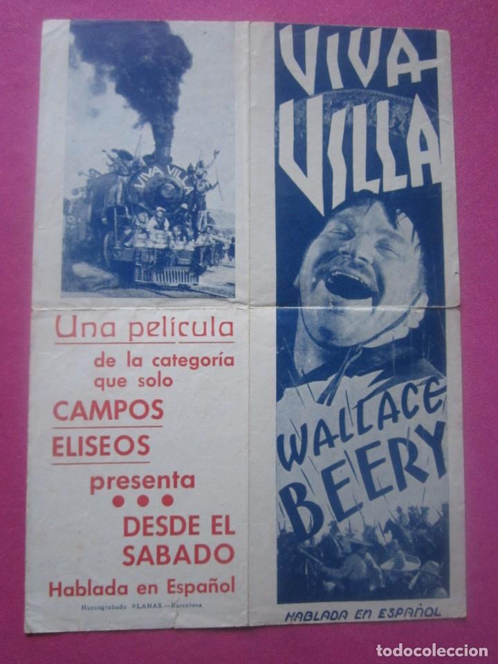 Cine: VIVA VILLA WALLACE BEERY PROGRAMA CINE DOBLE C1 - Foto 3