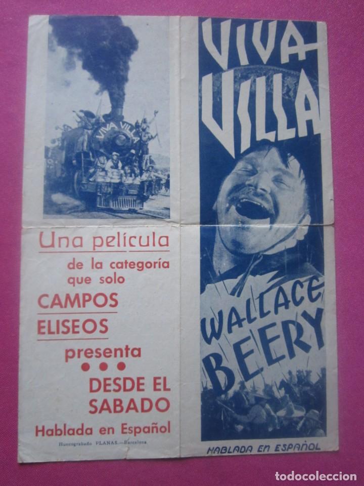 Cine: VIVA VILLA WALLACE BEERY PROGRAMA CINE DOBLE C1 - Foto 4
