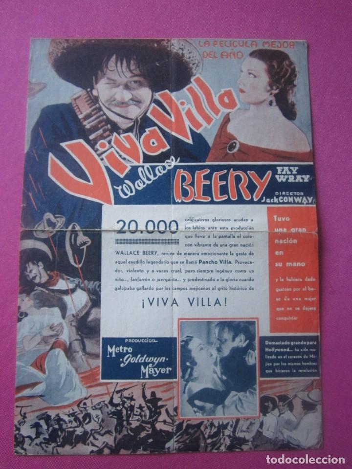 Cine: VIVA VILLA WALLACE BEERY PROGRAMA CINE DOBLE C1 - Foto 2