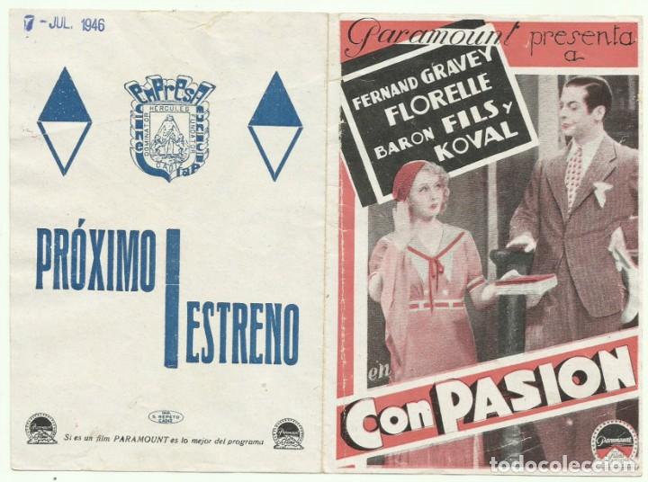 Cine: PTCC 053 CON PASION PROGRAMA DOBLE PARAMOUNT FERNAND GRAVEY FLORELLE - Foto 1