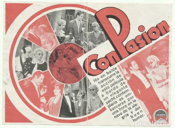 Cine: PTCC 053 CON PASION PROGRAMA DOBLE PARAMOUNT FERNAND GRAVEY FLORELLE - Foto 2