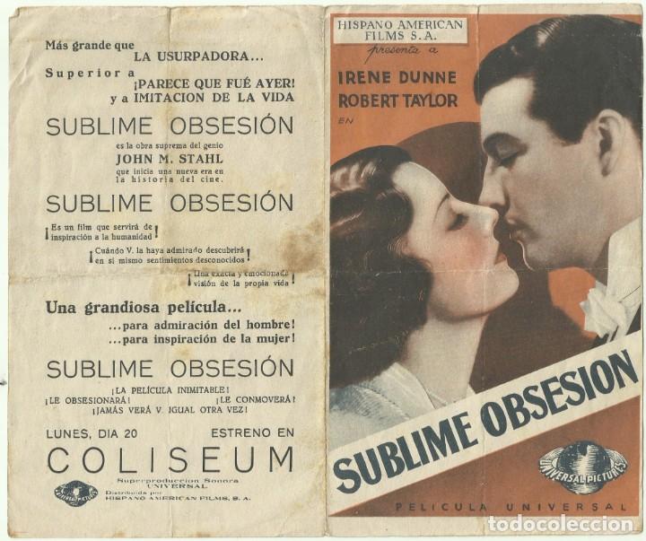 Cine: PTCC 053 SUBLIME OBSESION PROGRAMA DOBLE UNIVERSAL IRENE DUNNE ROBERT TAYLOR - Foto 2