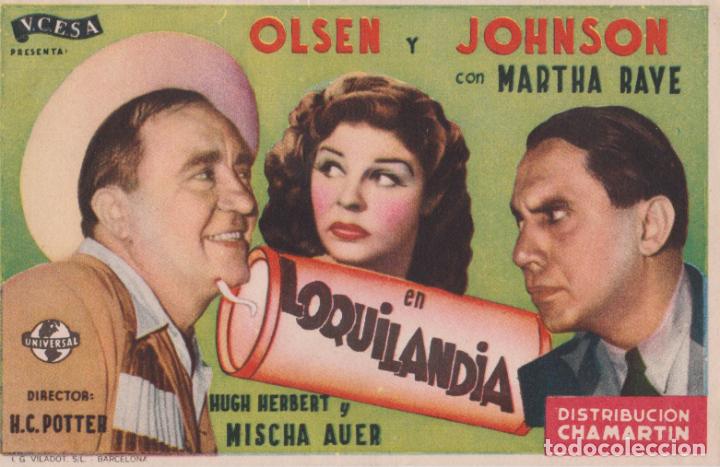 Folhetos de m&atilde;o de filmes antigos de cinema: PROGRAMA DE CINE &ndash; LOQUILANDIA - MARTHA RAYE - S/P